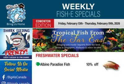 Big Al's (Edmonton) Weekly Specials February 13 to 19