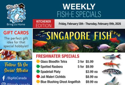 Big Al's (Kitchener) Weekly Specials February 13 to 19