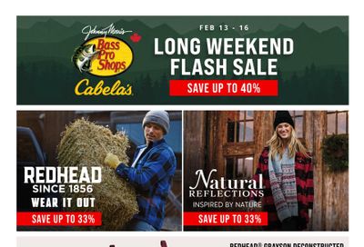 Bass Pro Shops Long Weekend Sale Flyer February 13 to 16