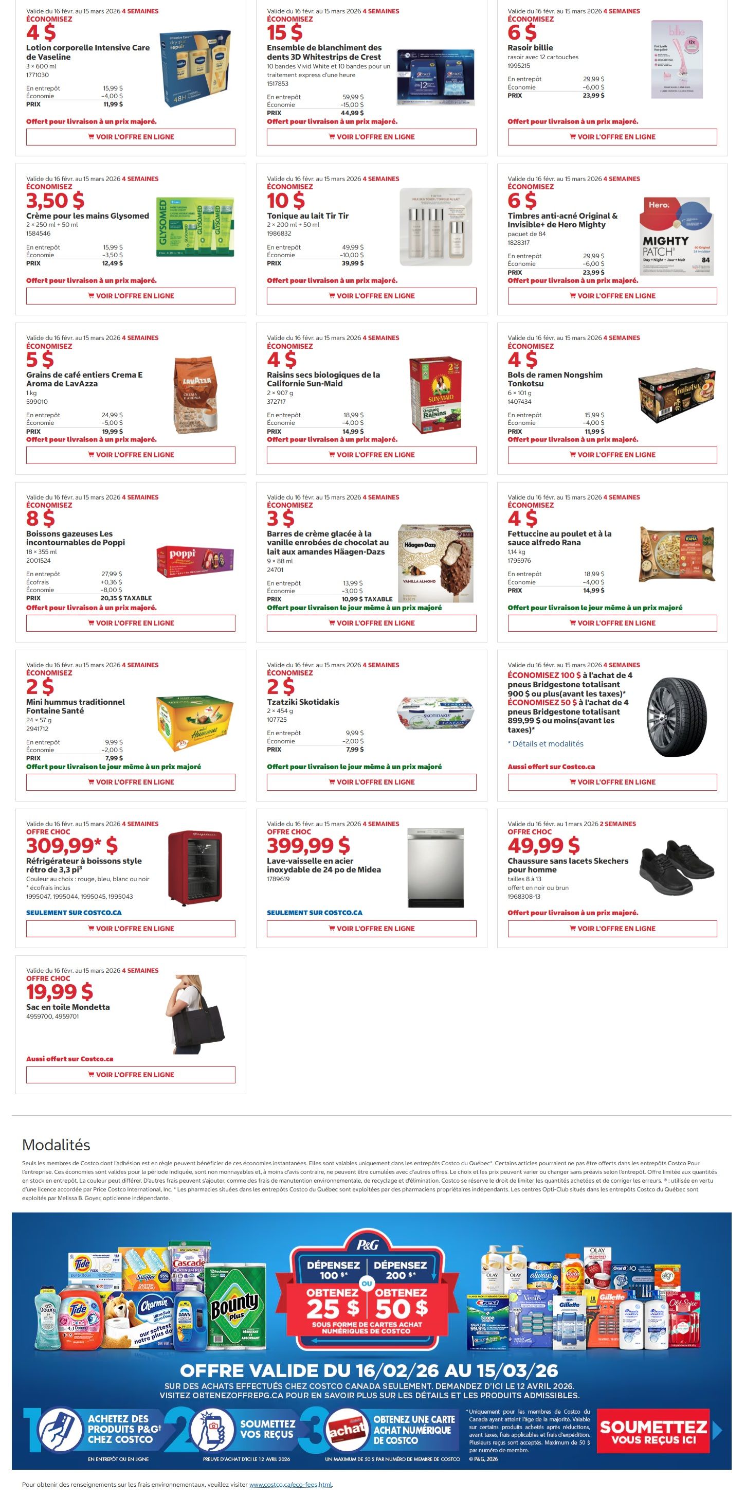 Costco (QC) Warehouse Offers February 16 to March 1