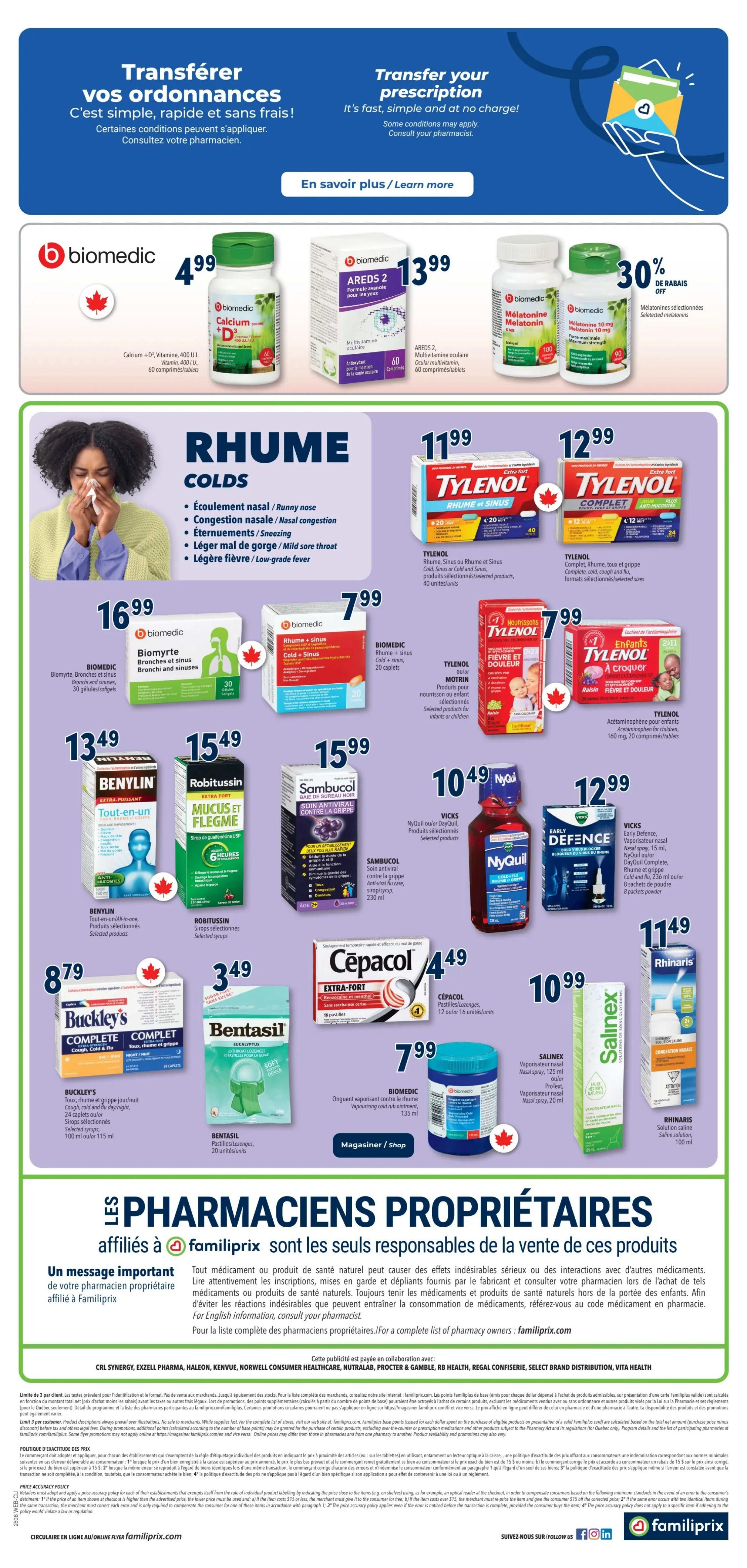 Familiprix Clinique Flyer February 19 to 25