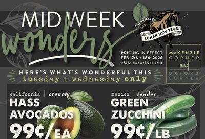 The Root Cellar Mid-Week Flyer February 17 and 18