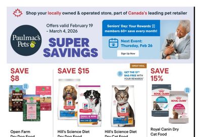 Paulmac's Pets Flyer February 19 to March 4