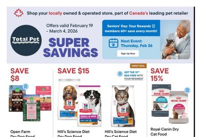 Total Pet Flyer February 19 to March 4