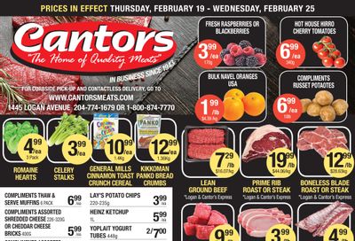 Cantor's Meats Flyer February 19 to 25