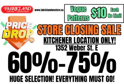Fabricland (Kitchener) Store Closing Sale Flyer February 19 to 28