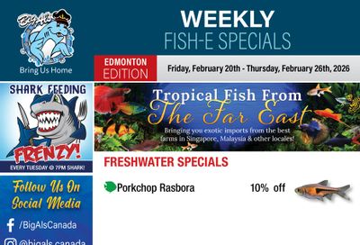 Big Al's (Edmonton) Weekly Specials February 20 to 26