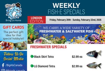 Big Al's (London) Weekend Specials February 20 to 22