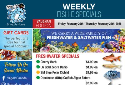 Big Al's (Vaughan) Weekly Specials February 20 to 26
