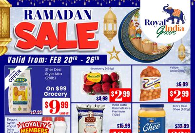 Royal India Grocers Flyer February 20 to 26