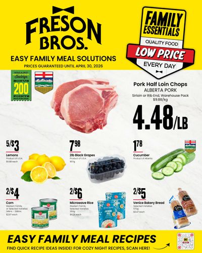 Freson Bros. Family Essentials Flyer February 27 to April 30