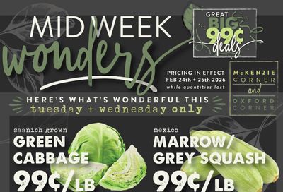 The Root Cellar Mid-Week Flyer February 24 and 25