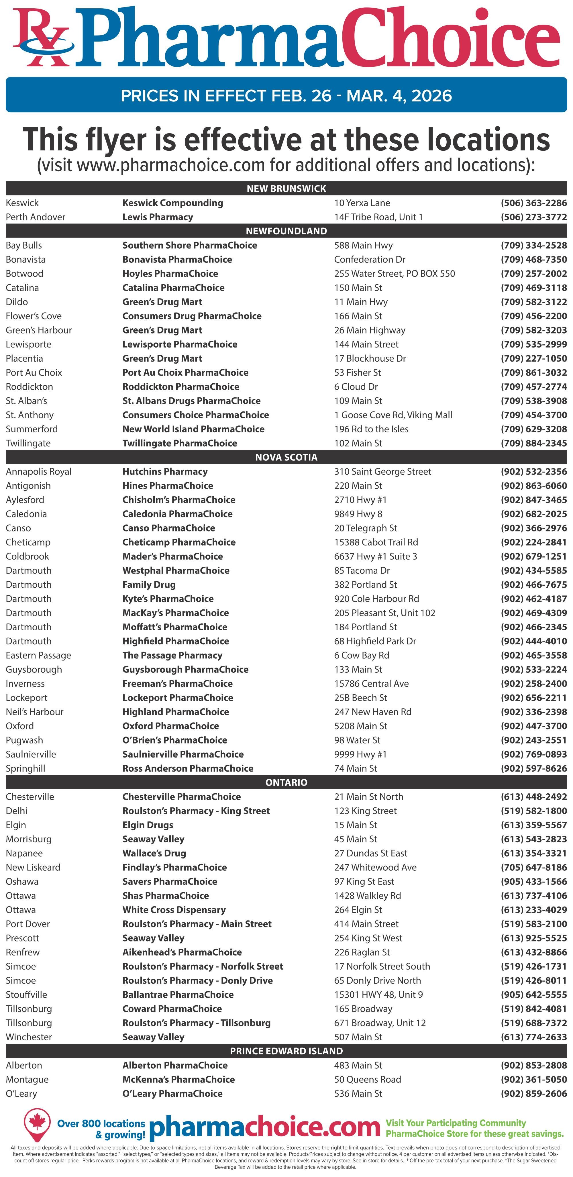 PharmaChoice (ON & Atlantic) Flyer February 26 to March 4