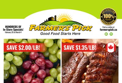 Farmer's Pick Flyer February 26 to March 4