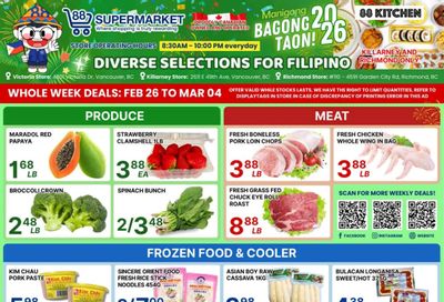 88 Supermarket Flyer February 26 to March 4
