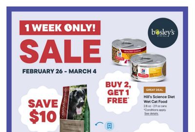 Bosley's by PetValu Flyer February 26 to March 4