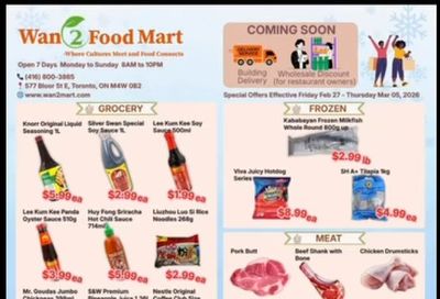 Wan 2 Food Mart Flyer February 27 to March 5