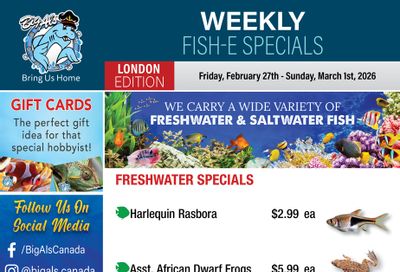 Big Al's (London) Weekend Specials February 27 to March 1