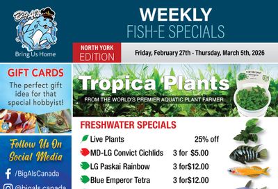 Big Al's (North York) Weekly Specials February 27 to March 5