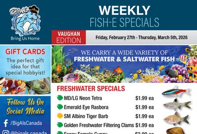 Big Al's (Vaughan) Weekly Specials February 27 to March 5