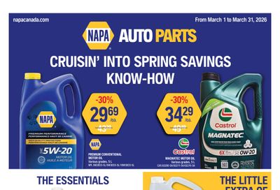 NAPA Auto Parts Flyer March 1 to 31