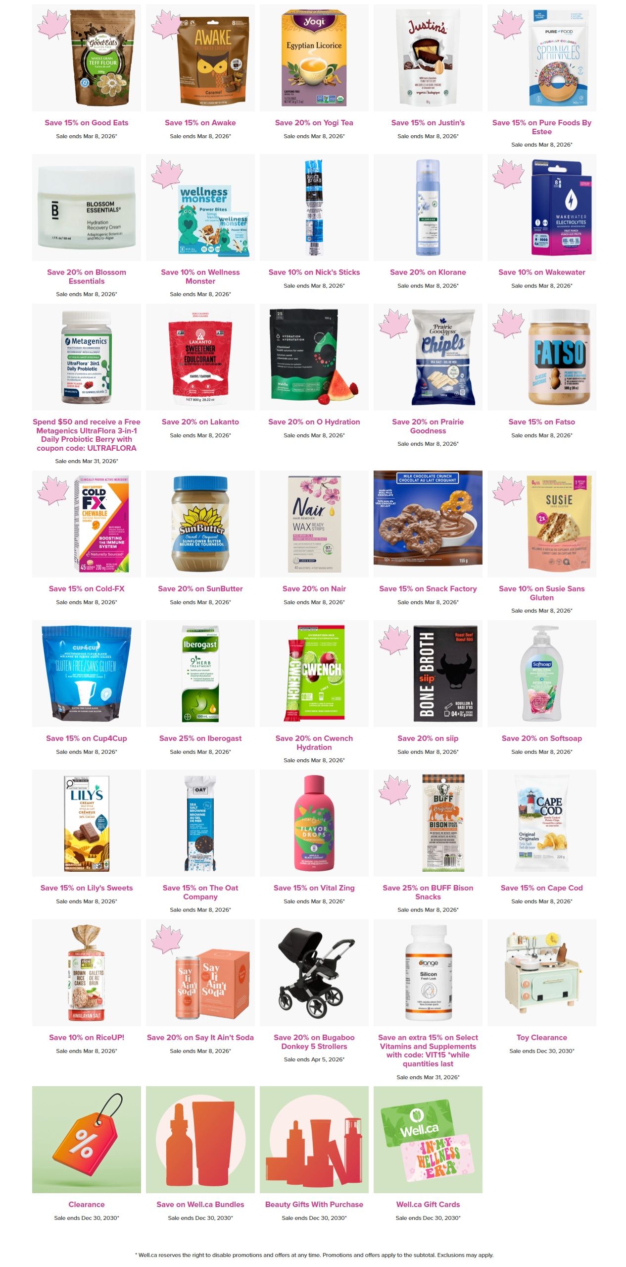 Well.ca Weekly Sales March 2 to 8