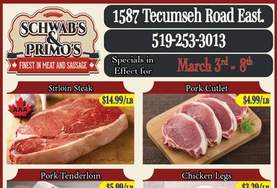 Schwab's & Primo's Flyer March 3 to 8