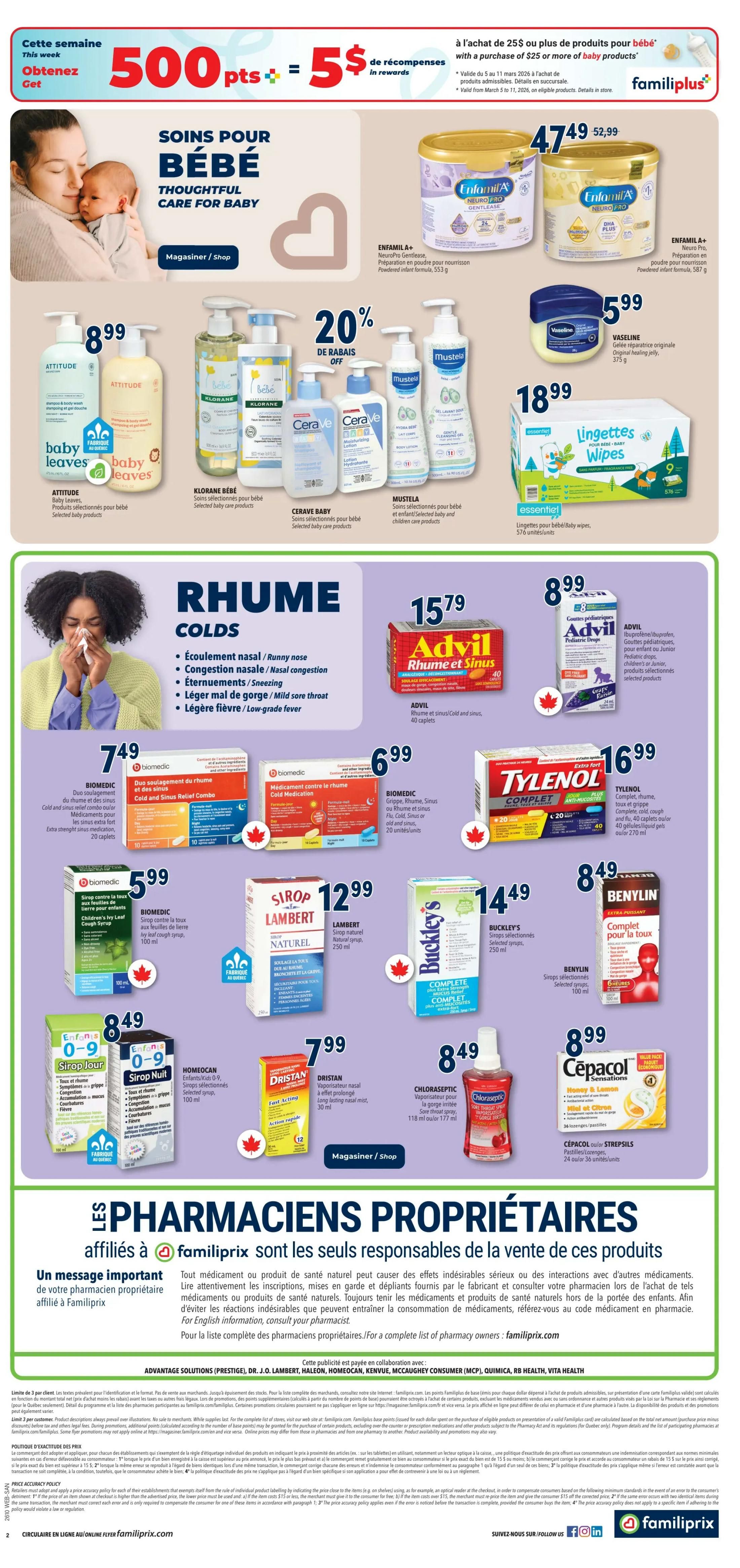 Familiprix Sante Flyer March 5 to 11