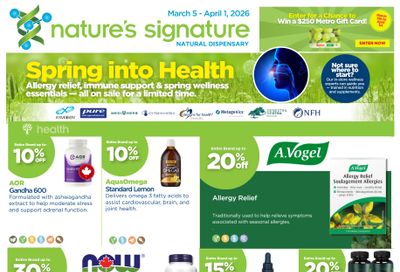 Nature's Signature Flyer March 5 to April 1