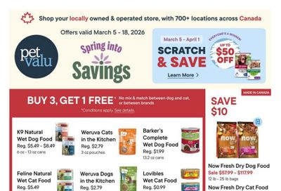 Pet Valu Flyer March 5 to 18