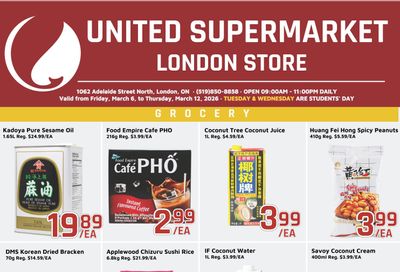 United Supermarket (London) Flyer March 6 to 12