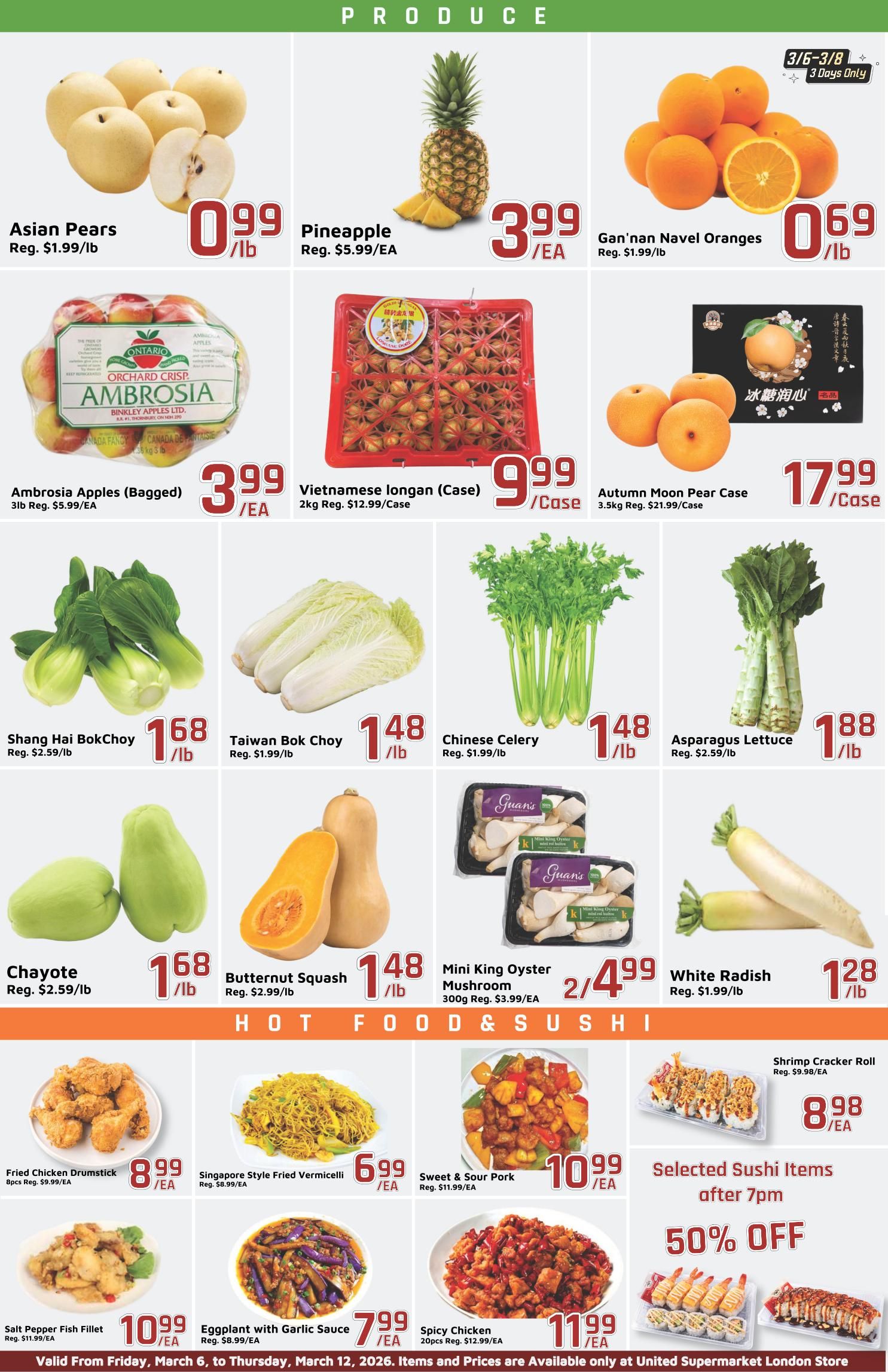 United Supermarket (London) Flyer March 6 to 12