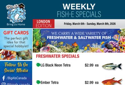 Big Al's (London) Weekend Specials March 6 to 8