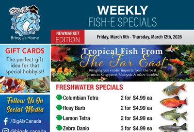 Big Al's (Newmarket) Weekly Specials March 6 to 12