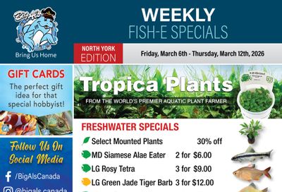 Big Al's (North York) Weekly Specials March 6 to 12