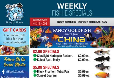 Big Al's (Scarborough) Weekly Specials March 6 to 12