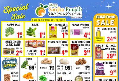 Sanjha Punjab Grocery Store Flyer March 6 to 12