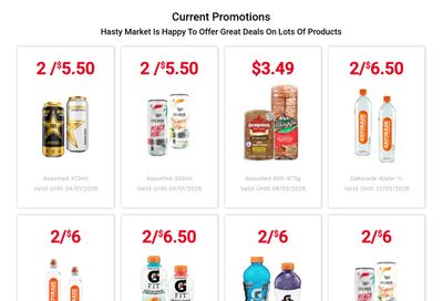 Hasty Market in-store Deals March 1 to 31