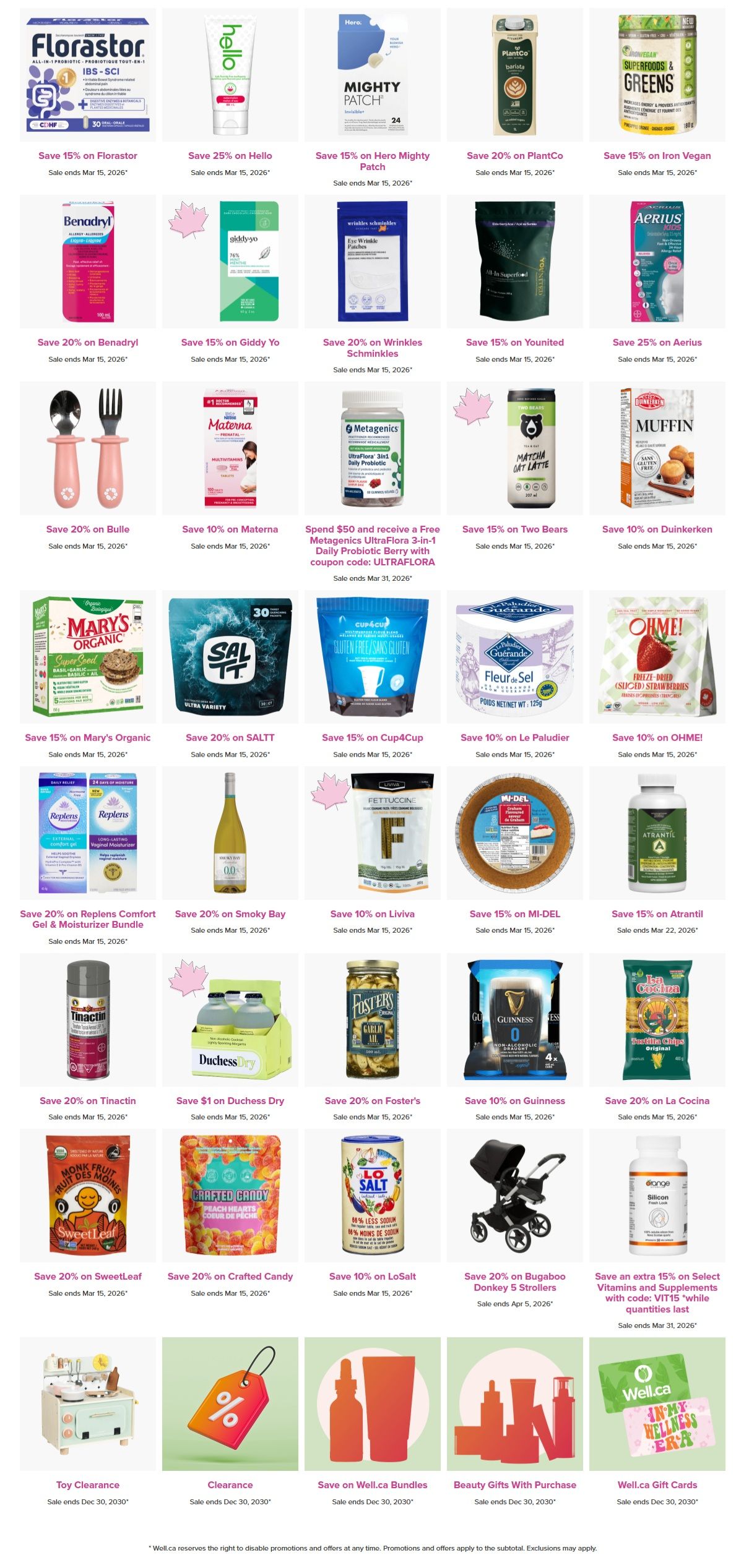 Well.ca Weekly Sales March 9 to 15