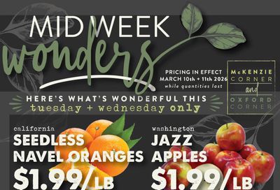 The Root Cellar Mid-Week Flyer March 10 and 11