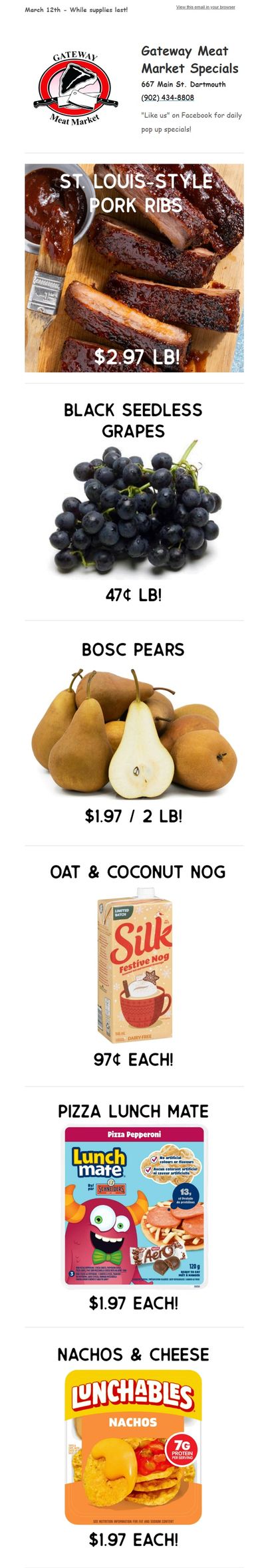 Gateway Meat Market Flyer March 12 to 18