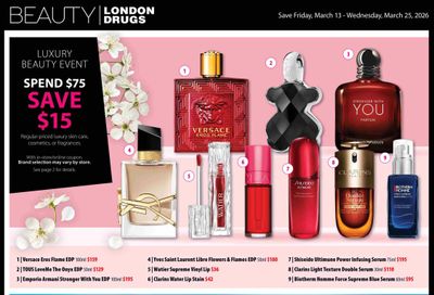 London Drugs Luxury Beauty Event Flyer March 13 to 25