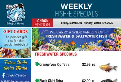 Big Al's (London) Weekend Specials March 13 to 15