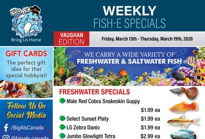 Big Al's (Vaughan) Weekly Specials March 13 to 19