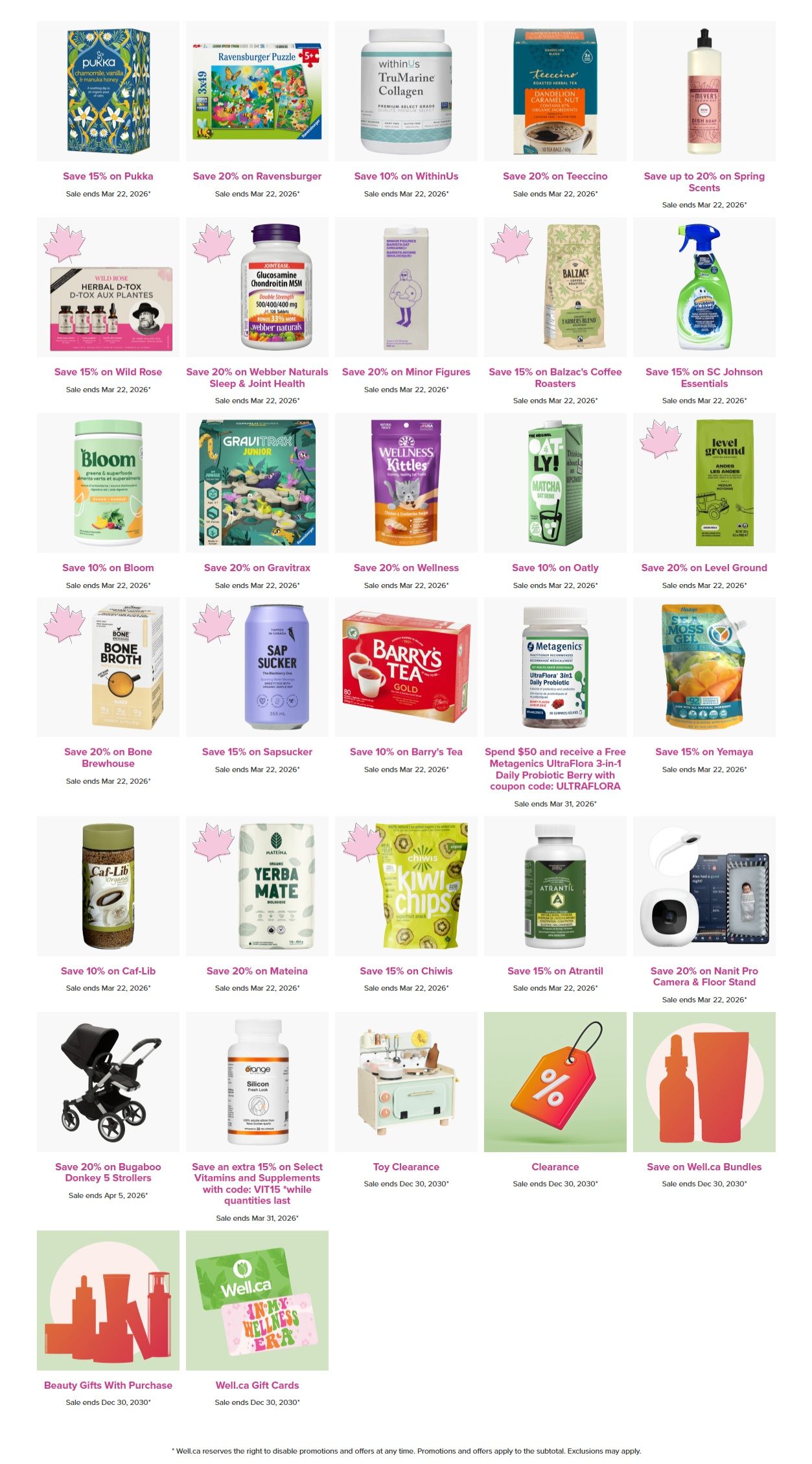 Well.ca Weekly Sales March 16 to 22