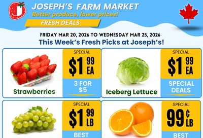 Joseph's Farm Market Flyer March 20 to 25