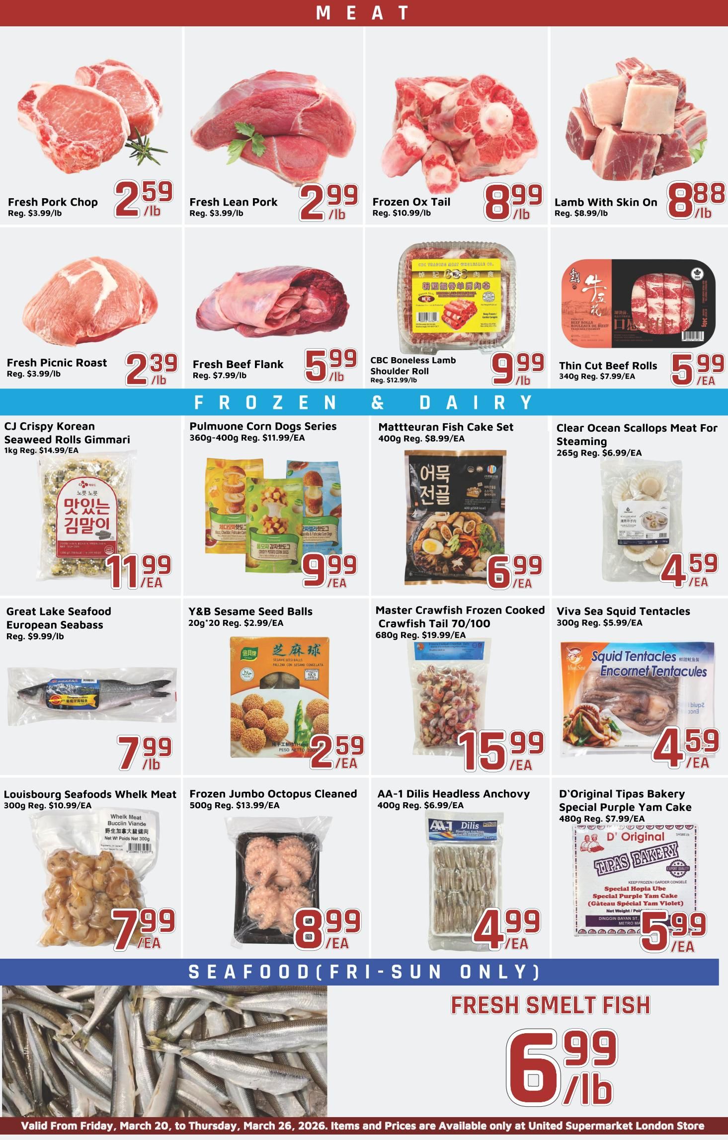 United Supermarket (London) Flyer March 20 to 26