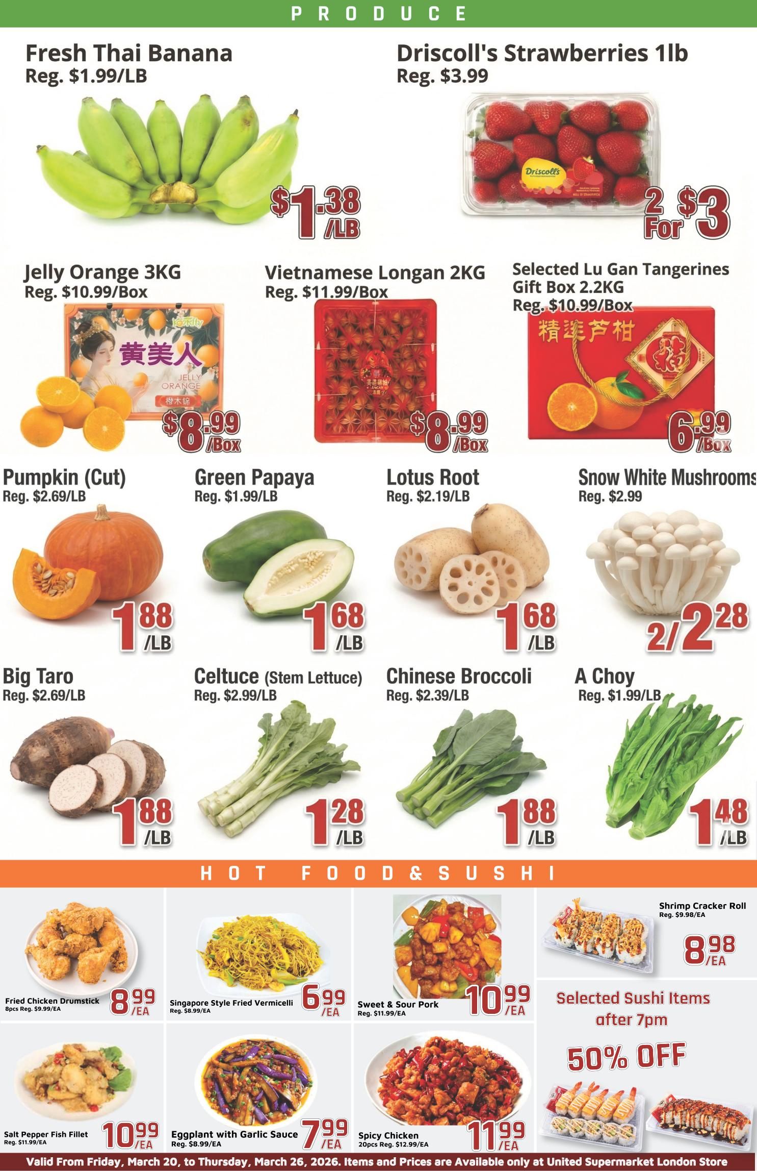 United Supermarket (London) Flyer March 20 to 26