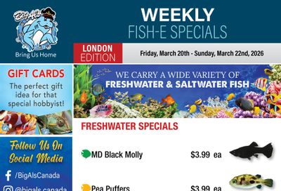 Big Al's (London) Weekend Specials March 20 to 22