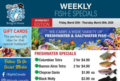 Big Al's (Newmarket) Weekly Specials March 20 to 26